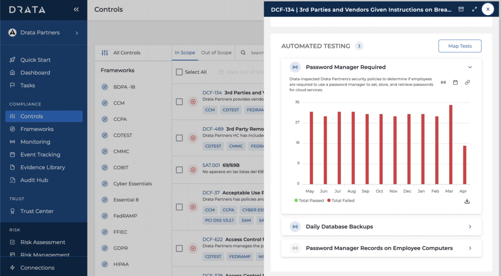 Drata vs TrustCloud controls